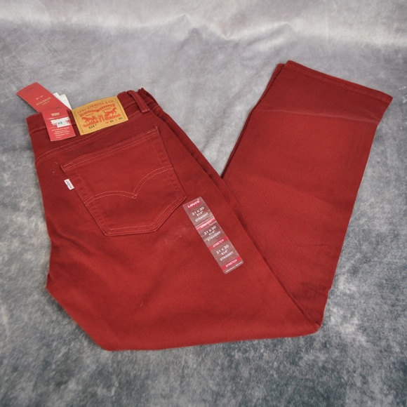 Levis 54 Red Straight Leg Stretch Jeans 